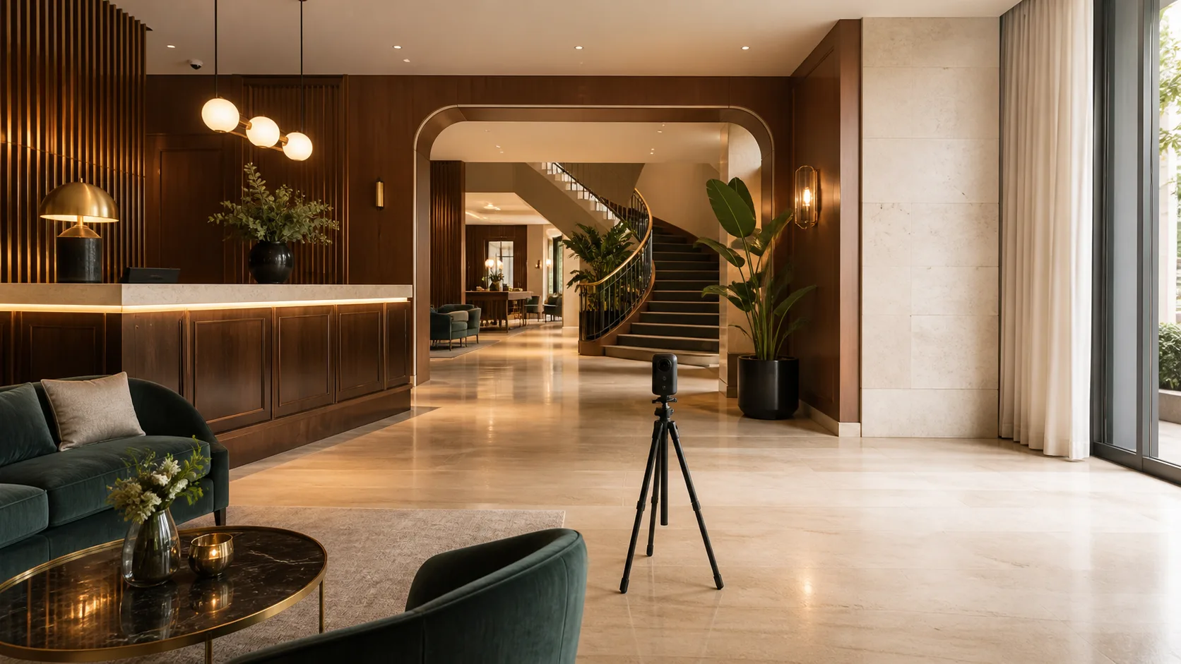 Hôtel et espaces communs en visite virtuelle 360